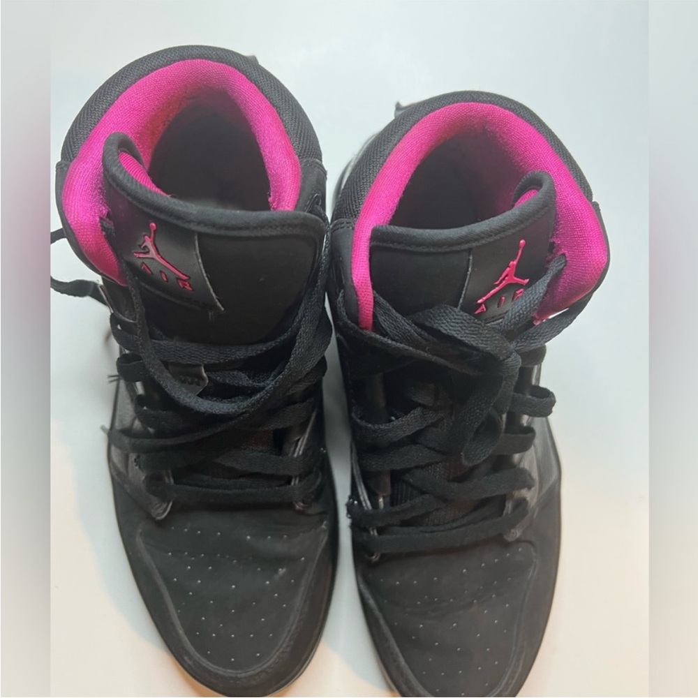 Jordan Women's Black and Pink High-Top Sneakers